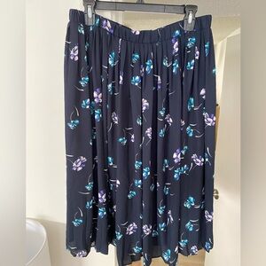 Banana Republic dark floral flowy circle skirt